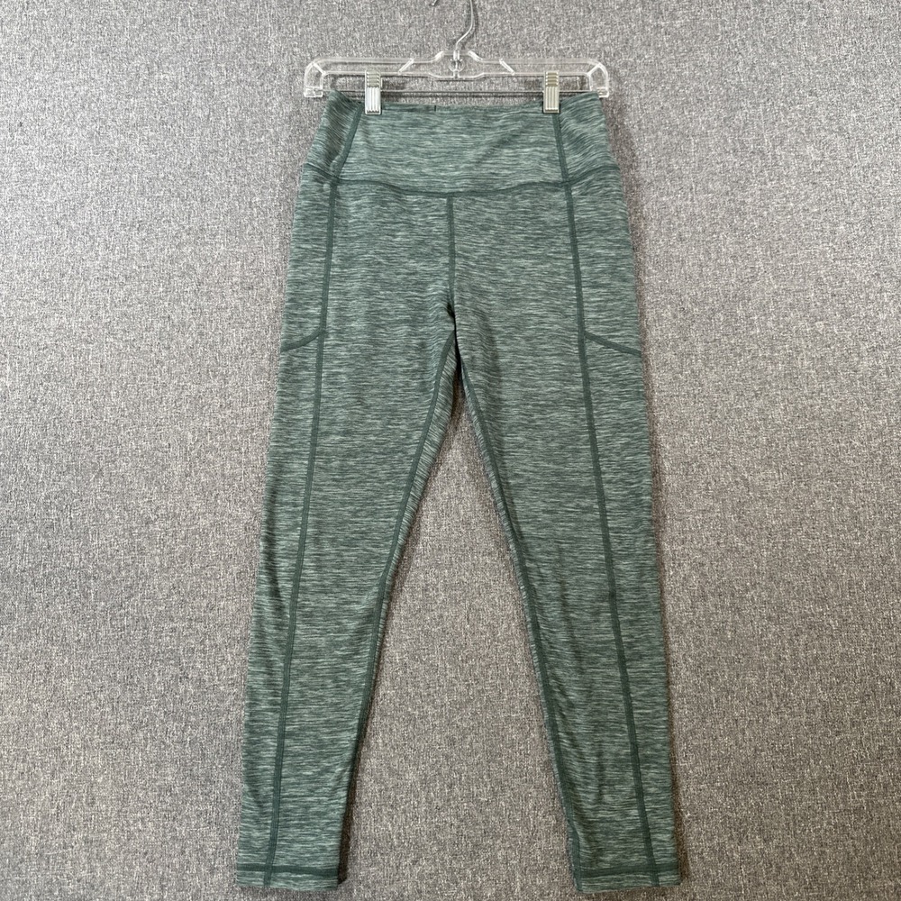 Victoria's Secret Knockout Pocket Leggings Green Space Dye Yoga Pants 8